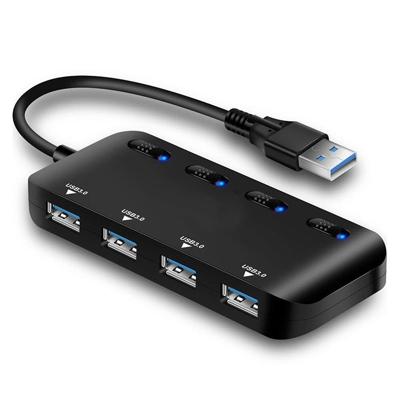 Ultra Speed USB 3.0 4-poorts hub met schakelaar