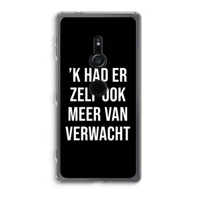 Meer verwacht - Zwart: Sony Xperia XZ2 Transparant Hoesje