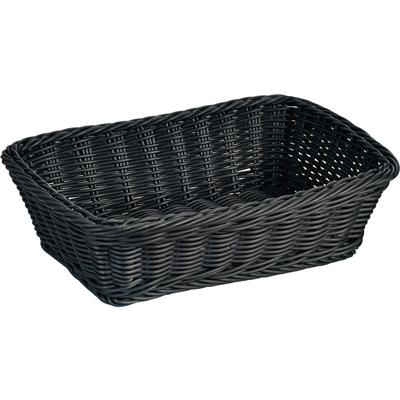 Kesper Fruitmand - broodmand - gevlochten - rechthoekig - zwart - 20 x 30 x 8,5 cm
