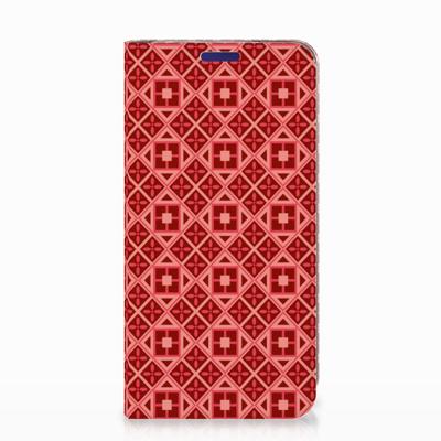 Samsung Galaxy S10e | Hoesje met Magneet | Batik Rood Samsung Galaxy S10e | Hoesje met Magneet | Batik Rood
