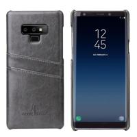 Fierre Shann Retro olie Wax textuur PU lederen Case voor Galaxy Note9 met Slots(Black) van de kaart