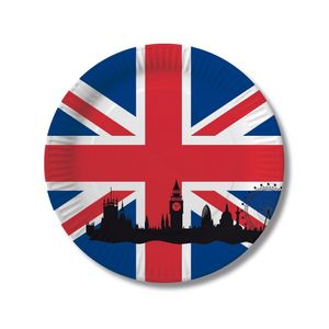 Papieren United Kingdom thema party borden 10x stuks   -