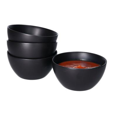 Kom - 6x - aardewerk - zwart - stapelbaar - D14 x 7.5 cm - schaaltje