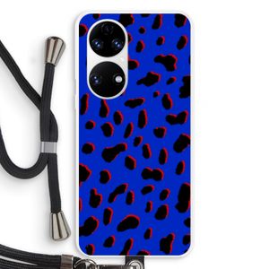 Blue Leopard: Huawei P50 Transparant Hoesje met koord