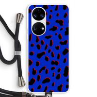 Blue Leopard: Huawei P50 Transparant Hoesje met koord