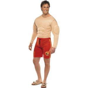 Baywatch kostuum heren - gespierde strandwacht - jaren 90 thema verkleedkleding