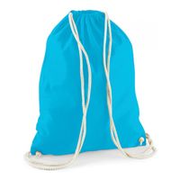 10x stuks sport gymtas surf blauw met rijgkoord 46 x 37 cm van katoen