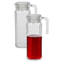 Luminarc Waterkan met deksel - 2x - 1,1 Liter - glas - schenkkan - waterkaraf - Limonadekan