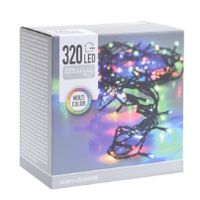 Kerstverlichting lichtsnoer- gekleurd - 320 leds - 2400 cm - groen snoer - thumbnail