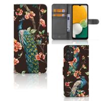 Samsung Galaxy A14 4G | Telefoonhoesje | Met pasjeshouder | Pauw met Bloemen Samsung Galaxy A14 4G | Telefoonhoesje | Met pasjeshouder | Pauw met Bloemen