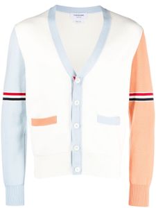 Thom Browne cardigan en coton à design colour block - Blanc