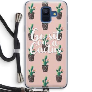 Cactus quote: Samsung Galaxy A6 (2018) Transparant Hoesje met koord