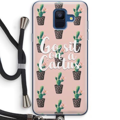 Cactus quote: Samsung Galaxy A6 (2018) Transparant Hoesje met koord