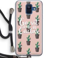 Cactus quote: Samsung Galaxy A6 (2018) Transparant Hoesje met koord