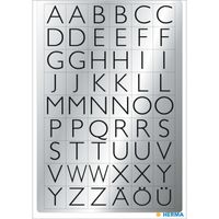 Stickervelletjes met 216x stuks alfabet plak letters zwart/zilver 13x12 mm