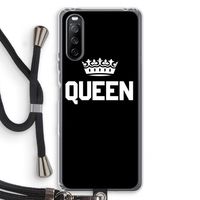 Queen zwart: Sony Sony Xperia 10 III Transparant Hoesje met koord