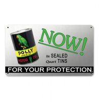 Polly Premium Motor Oil Now In Sealed Quart Tins Zwaar Metalen Bord 34 x 20 cm - thumbnail