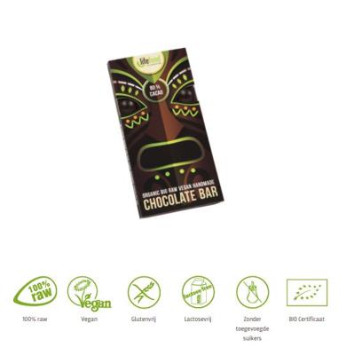 Lifefood Chocolade 80 % cacao raw bio