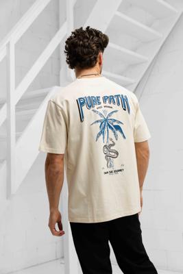Pure Path Calle Havana T-Shirt Heren Beige - Maat M - Kleur: Beige | Soccerfanshop