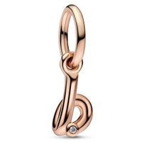 Pandora 782459C01 Hangbedel Letter B Script Alphabet zilver-zirconia rosekleurig-wit - thumbnail