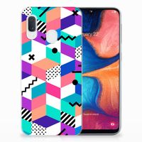 Samsung Galaxy A20e TPU Hoesje Blokken Kleurrijk - thumbnail