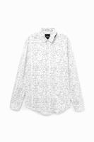 Slim fit shirt met opschrift - WHITE - L