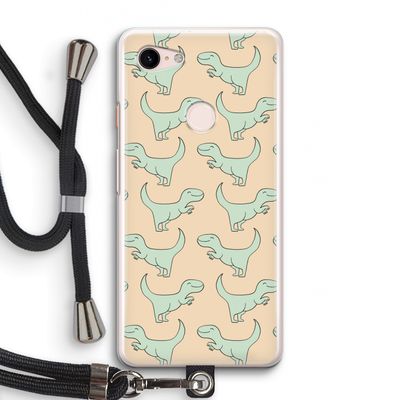 Dinos: Pixel 3 Transparant Hoesje met koord
