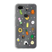 Happy bento friends: Google Pixel 3a Transparant Hoesje