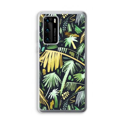 Tropical Palms Dark: Huawei P40 Transparant Hoesje