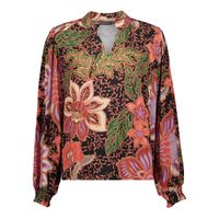 Geisha - Zwart Blouson bloemen - Maat S