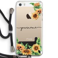 Zonnebloemen: iPhone 5 / 5S / SE Transparant Hoesje met koord