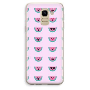 Smiley watermeloenprint: Samsung Galaxy J6 (2018) Transparant Hoesje