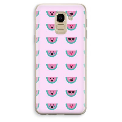 Smiley watermeloenprint: Samsung Galaxy J6 (2018) Transparant Hoesje