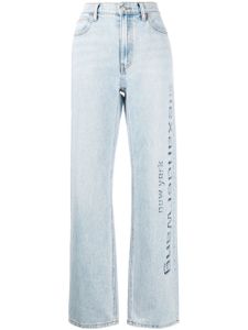 Alexander Wang jean droit en coton à logo - Bleu