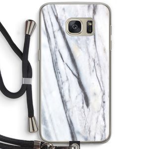 Gestreepte marmer: Samsung Galaxy S7 Transparant Hoesje met koord