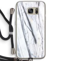 Gestreepte marmer: Samsung Galaxy S7 Transparant Hoesje met koord