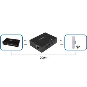 StarTech.com 1 poorts Gigabit PoE+ Extender 802.3at en 802.3af 100m Power over Ethernet Repeater