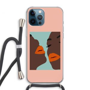 Orange lips: iPhone 12 Pro Max Transparant Hoesje met koord
