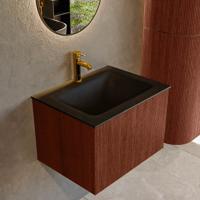 Badmeubel Mondiaz Kurve | 60 cm cm | Meubelkleur Ruby | Wastafelkleur Urban | Solid surface | Wasbak midden spoelbak | 1 kraangat