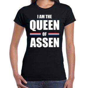 I am the Queen of Assen Koningsdag t-shirt zwart voor dames