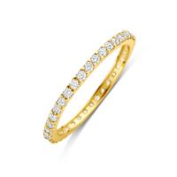 14k Geelgouden ring uitgevoerd met Zirkonia, 1.5mm
