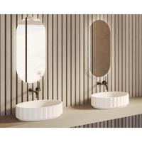 Riho Catching Waves waskom - 61x38cm - solid surface - ovaal - mat wit W045002105