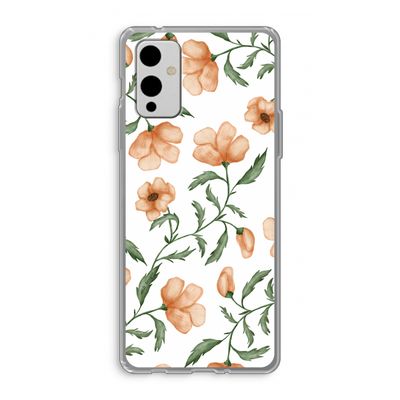 Peachy flowers: OnePlus 9 Transparant Hoesje