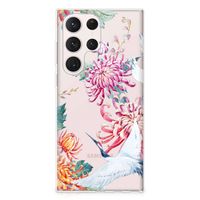 Samsung Galaxy S23 Ultra TPU Hoesje Bird Flowers