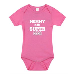 Mommy super hero geboorte cadeau / kraamcadeau romper roze voor babys / meisjes