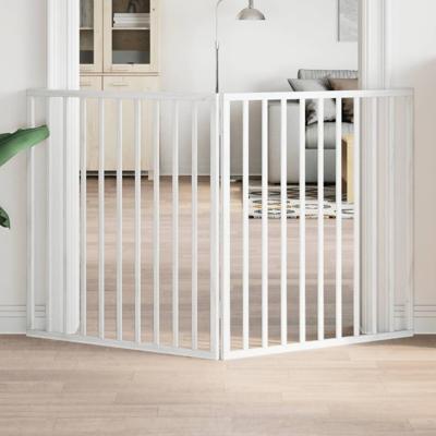 VidaXL Hondenhek inklapbaar 2 panelen 160 cm populierenhout wit