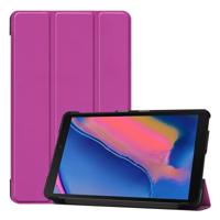 Custer textuur horizontale Flip lederen case voor Galaxy tab A 8 0 (2019) P205/P200 met drie-vouwen houder (paars)