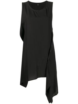 Y's haut drapé à design sans manches - Noir
