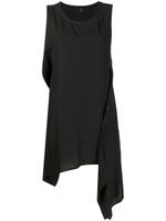 Y's haut drapé à design sans manches - Noir