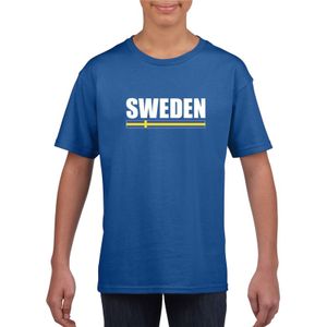 Blauw Zweden supporter t-shirt voor kinderen